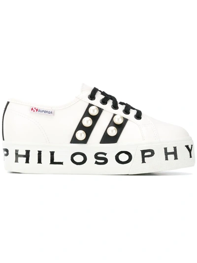 Shop Philosophy Di Lorenzo Serafini Superga X  Logo Print Sneakers - White