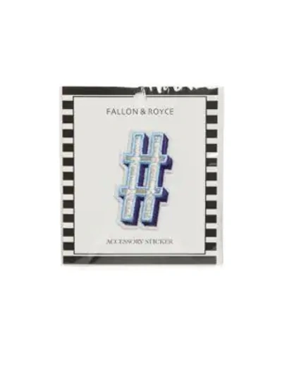 Shop Fallon & Royce Embroidered Letter # Sticker In Gold Blue