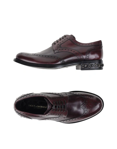 Shop Dolce & Gabbana Laced Shoes In Deep Purple
