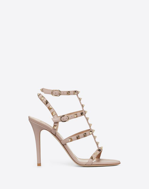 valentino rockstud sandals poudre