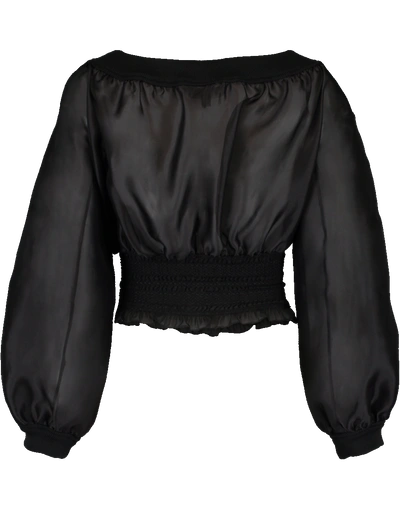 Shop Cushnie Off Shoulder Sheer Jacket In Black