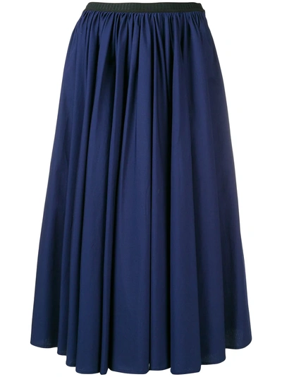 Shop Antonio Marras Pleated Midi Skirt - Blue