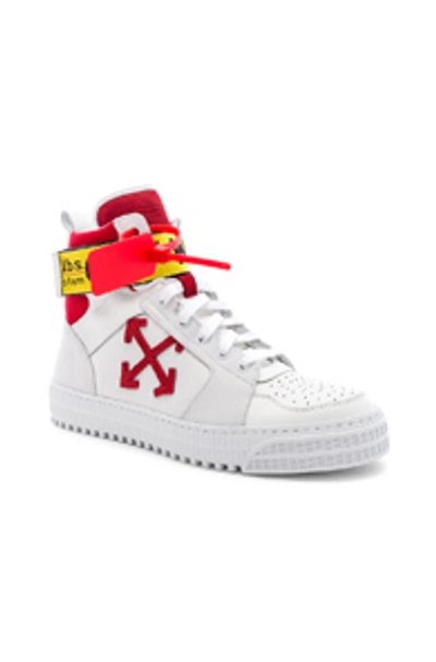 Off-white White & Red Industrial High-top Sneakers | ModeSens