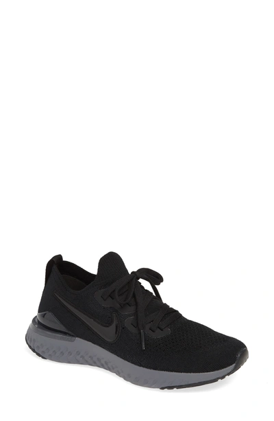 Shop Nike Epic React Flyknit 2 Running Shoe In Black/ Anthracite/ Gun Smoke