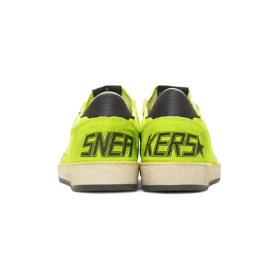 Shop Golden Goose Yellow Suede Paint Ball Star Sneakers In Lime Suede