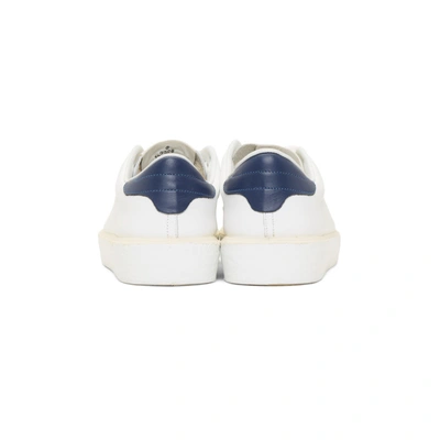 Shop Golden Goose White And Navy Tennis Sneakers In White Blue