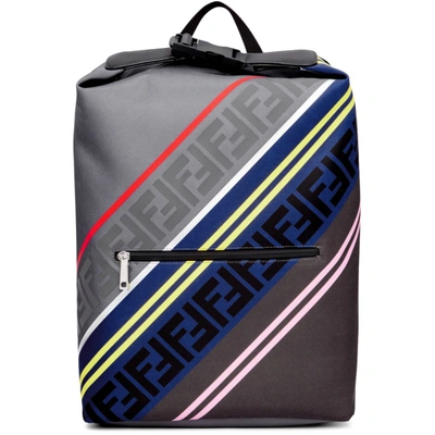 Shop Fendi Grey And Multicolor Forever  Backpack In F01ng Gryml