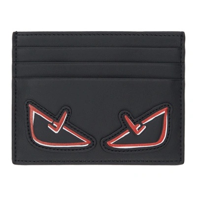 Shop Fendi Black Bag Bugs Card Holder In F0p0n - Ner