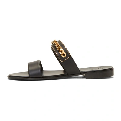 Shop Giuseppe Zanotti Black And Gold Chain Sandals In Birel Nero