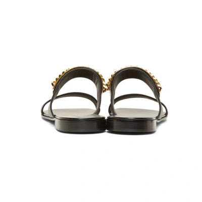 Shop Giuseppe Zanotti Black And Gold Chain Sandals In Birel Nero
