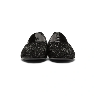 Shop Giuseppe Zanotti Black Patent Pebbled Loafers