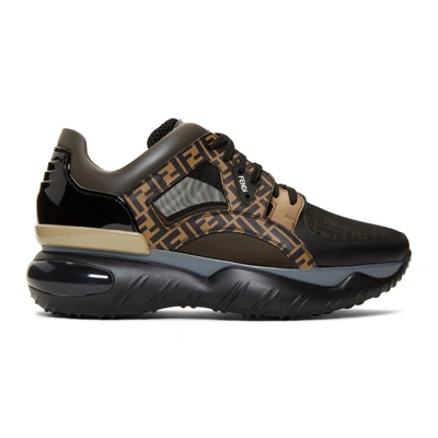 Shop Fendi Black And Brown Forever  Sneakers In F15v0 Blk B