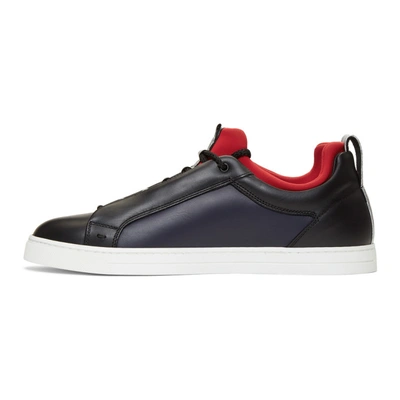 Shop Fendi Black And Navy Bag Bugs Sneakers