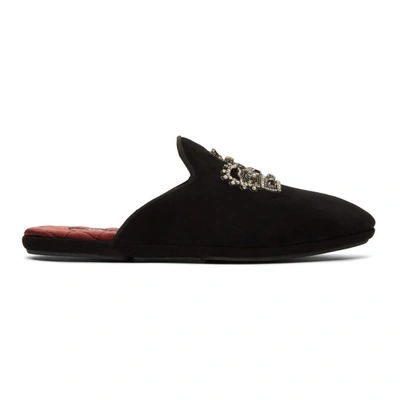 Shop Dolce & Gabbana Dolce And Gabbana Black Suede Crown Dg King Loafers