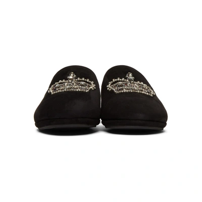 Shop Dolce & Gabbana Dolce And Gabbana Black Suede Crown Dg King Loafers