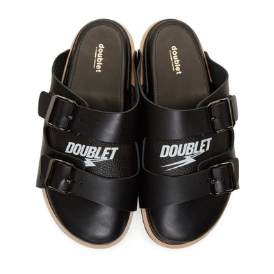 Shop Doublet Black Three-layered Sandals