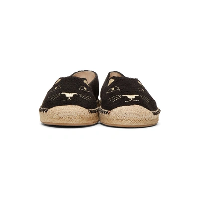 Shop Charlotte Olympia Ssense Exclusive Black Towelling Kitty Espadrilles