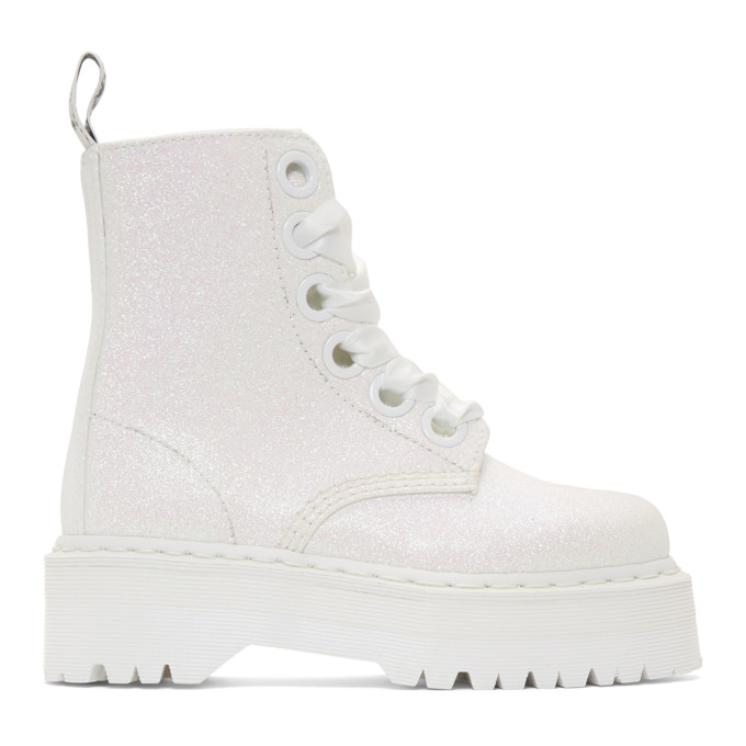 all white platform doc martens