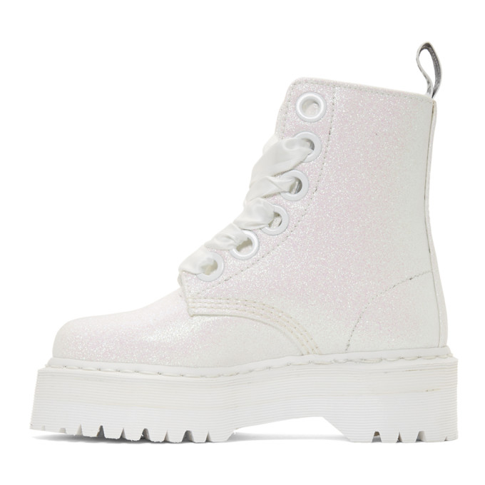 doc martens molly glitter white