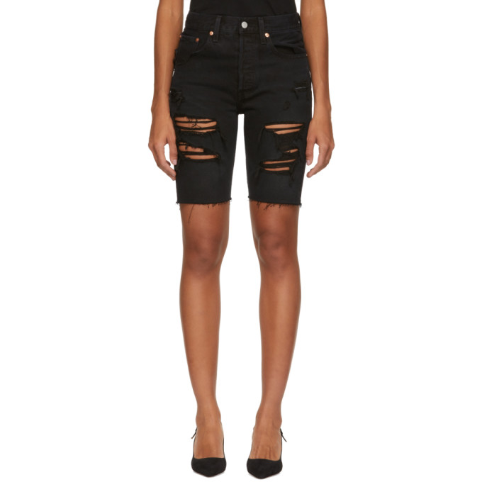 levis 501 ripped slouch shorts