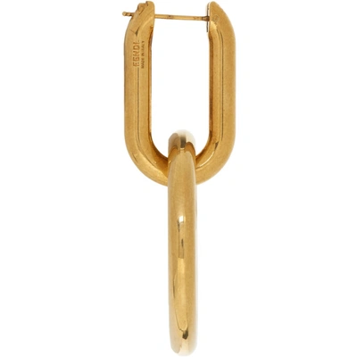 Shop Fendi Gold F Is  Hoop Earrings In F152d Gold