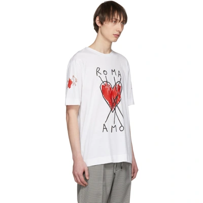 Shop Fendi White Roma Amor Heart T-shirt In F0qa0 White