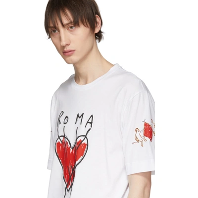 Shop Fendi White Roma Amor Heart T-shirt In F0qa0 White