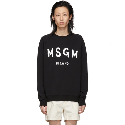 Msgm Black Artist Logo Sweatshirt | ModeSens