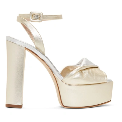 Shop Giuseppe Zanotti Gold & Silver Sahara Platform Sandals