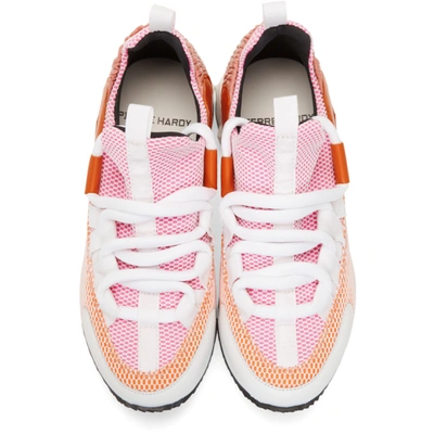 Shop Pierre Hardy Pink And Orange Trek Comet Sneakers