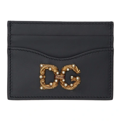 Shop Dolce & Gabbana Dolce And Gabbana Black Pearls Card Holder In 80999 Black