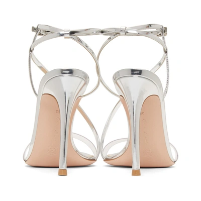 Shop Gianvito Rossi Silver Patent Plexi Band Sandals In Transp