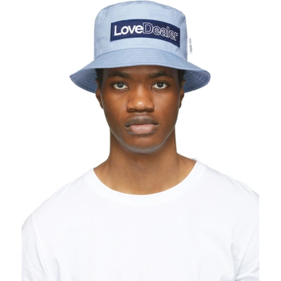 Shop Golden Goose Blue Love Dealer Pacey Hat In Light Blue