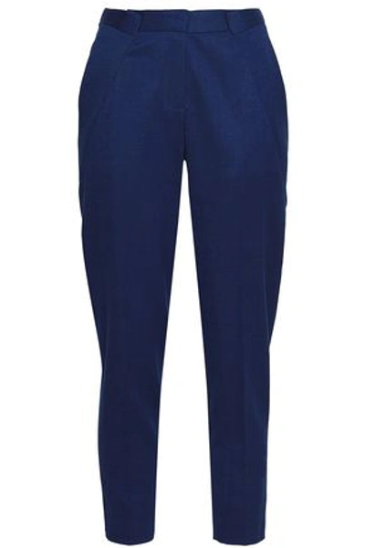 Shop Vionnet Stretch-wool Twill Tapered Pants In Royal Blue
