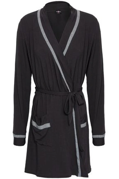 Shop Cosabella Woman Hustle Stretch-modal Robe Charcoal