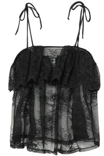 Shop Eberjey Woman Ruffled Lace Camisole Black