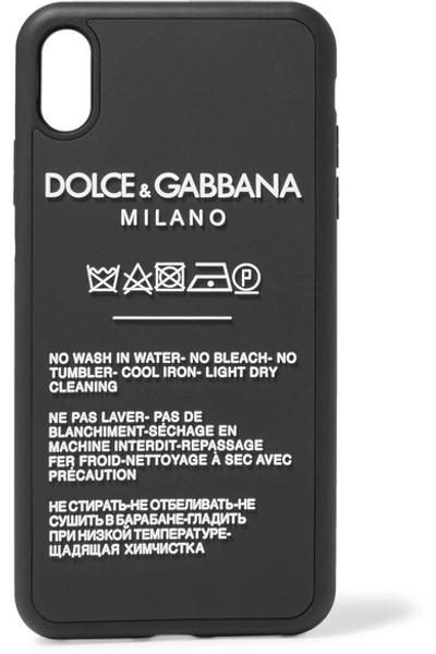 Shop Dolce & Gabbana Printed Silicone Iphone Xs Max Case In Black