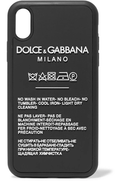 Shop Dolce & Gabbana Printed Silicone Iphone Xr Case In Black