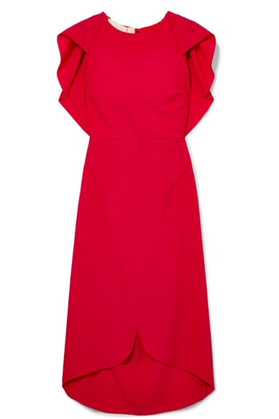 Shop Antonio Berardi Draped Wool-blend Dress In Red