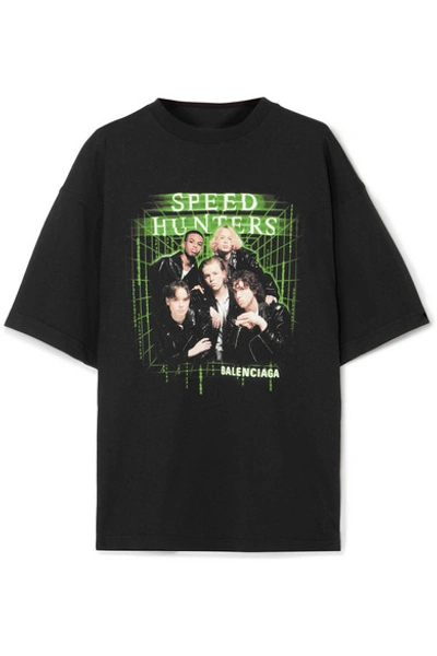 Speed Hunters Printed Cotton-jersey T-shirt In Black