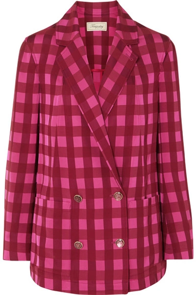 Shop Temperley London Stirling Checked Jacquard Blazer In Bright Pink