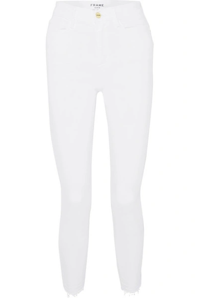 Shop Frame Ali High-rise Skinny Jeans In White