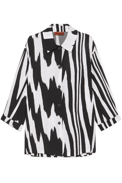 Shop Missoni Zebra-print Crepe De Chine Shirt In Black