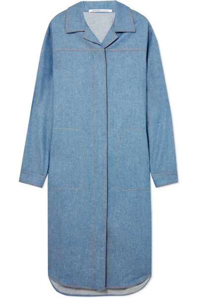Shop Agnona Belted Wool And Cashmere-blend Midi Dress In Blue