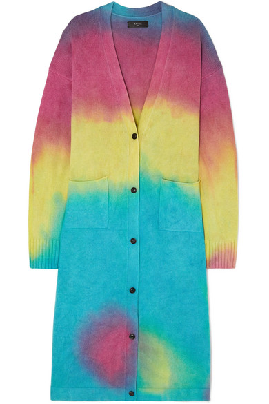 amiri tie dye cashmere cardigan