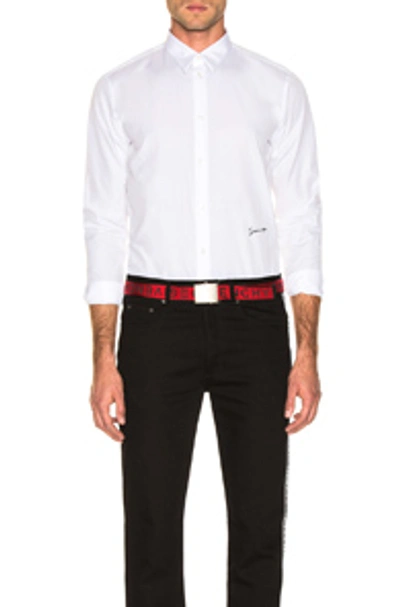 Shop Givenchy Embroidered Shirt In White & Black