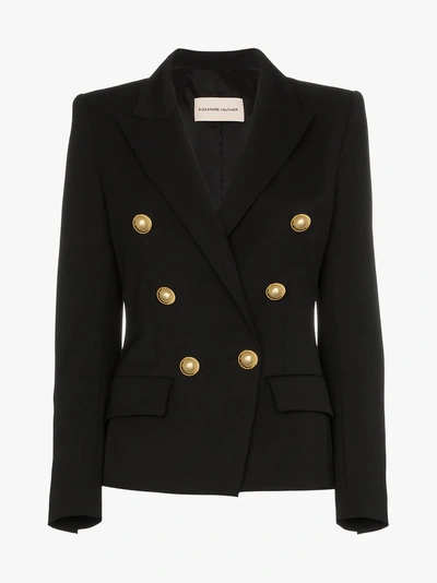 Shop Alexandre Vauthier Button Detail Wool Blend Blazer In Black