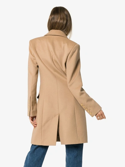 Shop Balmain Double-breasted Wool And Cashmere-blend Coat In 8fa Camel