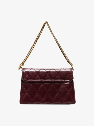 Shop Givenchy Burgundy Gv3 Quilted Leather Shoulder Bag In 542 Burgundy