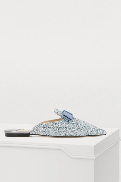 Shop Jimmy Choo Galaxy Mules In Denim Mix